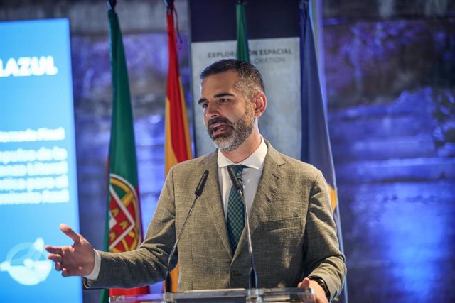 El consejero de Sostenibilidad, Medio Ambiente y Economía Azul, Ramón Fernández-Pacheco, en la jornada sobre el proyecto Atlazul.