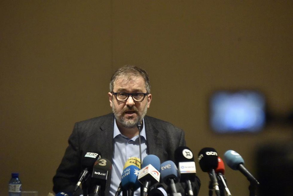 El delegado de Jesús en Catalunya y presidente de la Fundación Jesutes Educación, Enric Puiggrs, en una rueda de prensa este miércoles por las denuncias ante casos de presuntos abusos sexuales en centros escolares de la compañía.