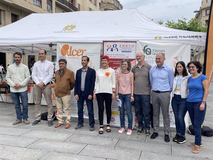 Carpa instalada en Pamplona por el Día Nacional del Donante de Órganos.