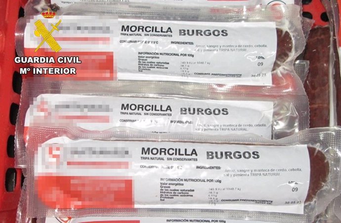 Morcillas vendidas de forma fraudulenta bajo la marca 'Morcilla de Burgos'.