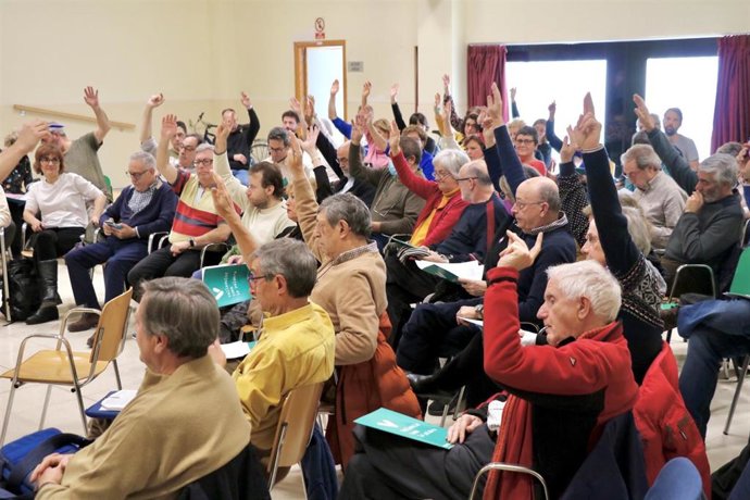 Imagen de una asamblea de Valladolid Toma la Palabra