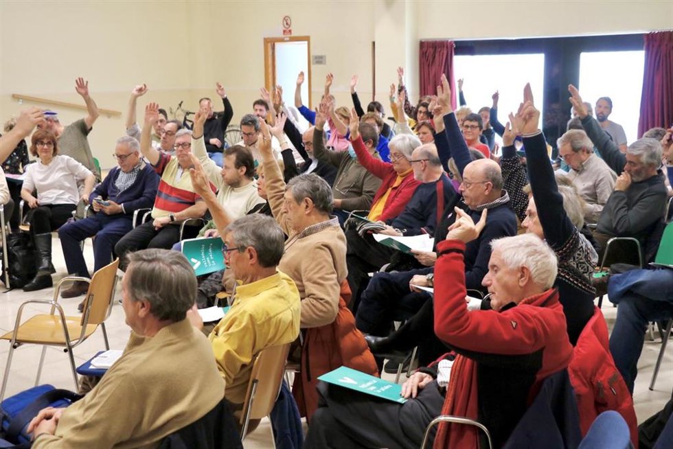 Imagen de una asamblea de Valladolid Toma la Palabra