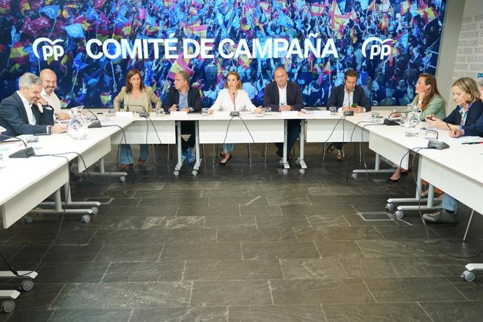 El PP reúne a su comité de campaña ante las elecciones generales del 23 de julio.