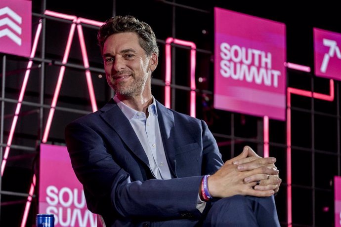 El exjugador de baloncesto español Pau Gasol durante la inauguración de la undécima edición del South Summit Madrid 2023.