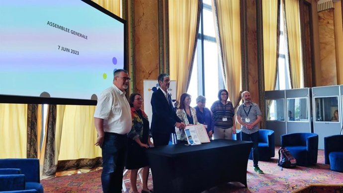 La alcaldesa de Gijón en funciones, Ana González, asamblea general de Atlantic Cities, Biarritz (Francia),