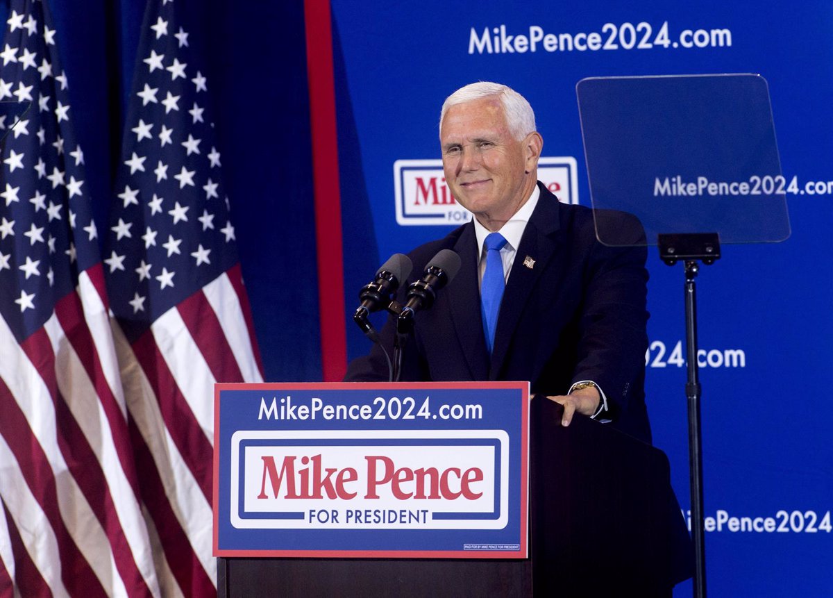 Pence charges hard at his former partner, Donald Trump, in his first speech as a presidential candidate