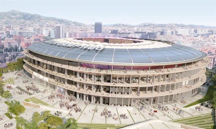 Archivo - Diseño del nuevo Spotify Camp Nou dentro del 'Espai Bara'