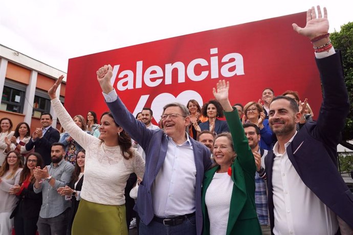 Imagen de archivo del arranque de la campaña de Puig para el 28M en Mislata, con Bielsa a la derecha de la fotografía