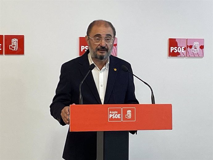 El presidente del Gobierno de Aragón en funciones, Javier Lambán, secretario general del  PSOE regional.