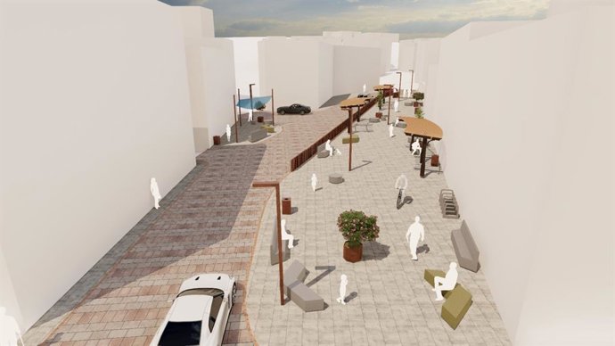 Recreación de la actuación en Rambla de las Cruces de Adra (Almeria)