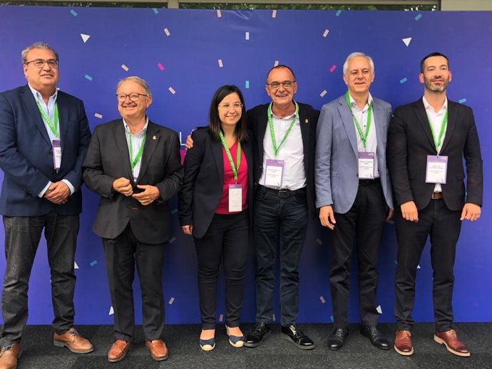 El alcalde de Lleida, Miquel Pueyo, en la 34 Trobada Empresarial al Pirineu