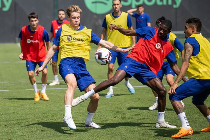Entrenamiento del FC Barcelona a final de la temporada 2022/23