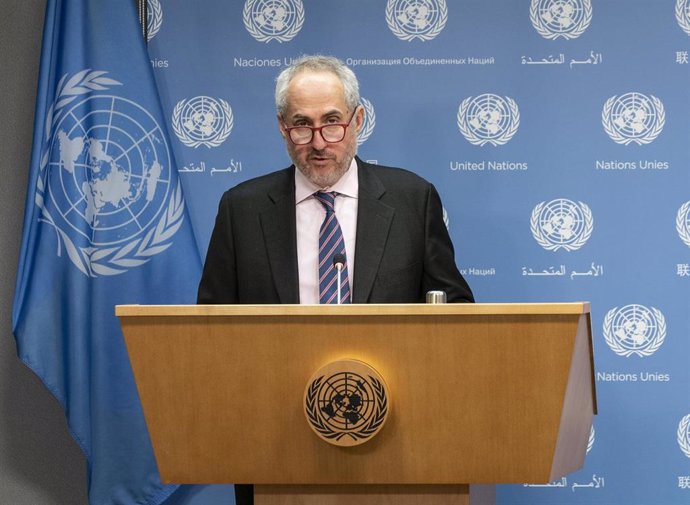 Archivo - El portavoz del secretario general de Naciones Unidas, Stéphane Dujarric