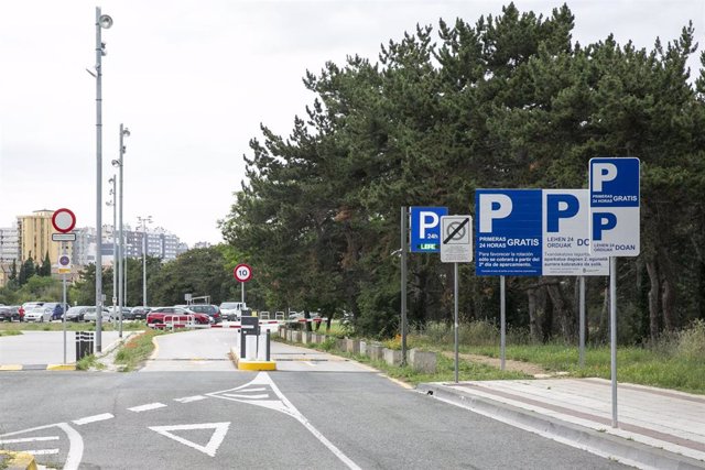 Imagen de uno de los aparcamientos disuasorios de Pamplona