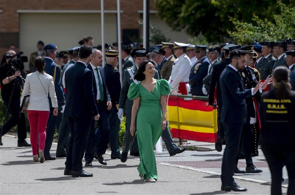 La directora general de la Guardia Civil, Mercedes González, durante el acto conmemorativo del 179 aniversario de la fundación de la Guardia Civil, en el Colegio de Guardias Jóvenes "Duque de Ahumada", a 9 de junio de 2023, en Valdemoro, Madrid (España