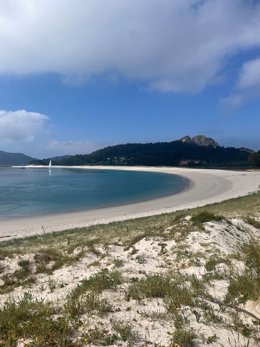 Playa de Rodas en las Islas Cíes del Parque Nacional Marítimo Terrestre de las Islas Atlánticas de Galicia.