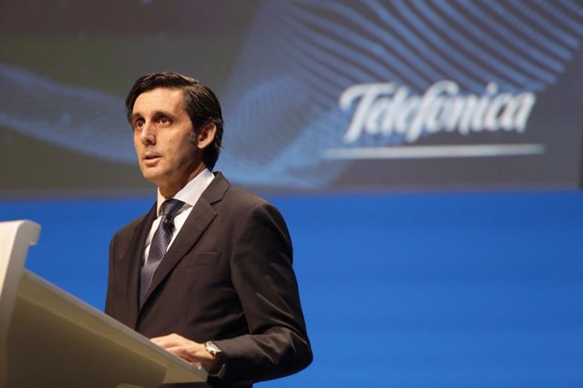 Archivo - El presidente de Telefónica, José María Álvarez-Pallete, en la junta de accionistas de 2018