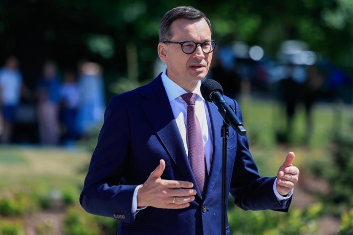 June 4, 2023, Wroclaw, Wroclaw, Poland: On June 4, 2023, Prime Minister Mateusz Morawiecki came for a visit to Dobroszyce near Wroclaw. He opened there a playground built with the money of the Polish Government and promised further investments in Poland
