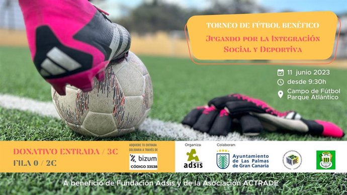 Cartel torneo fútbol benéfico Fundación Adsis