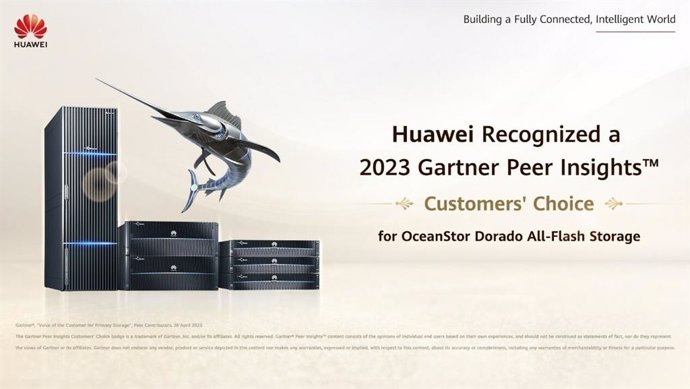 Huawei was recognized as a 2023 Gartner Peer Insights Customers' Choice for primary storage for its OceanStor Dorado All-Flash Storage