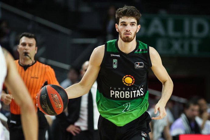 Pep Busquets of Joventut Badalona in action during Semifinals (match 2) of Liga Endesa basketball match between Real Madrid and Joventut Badalona at Wizink Center on June 08, 2023 in Madrid, Spain.