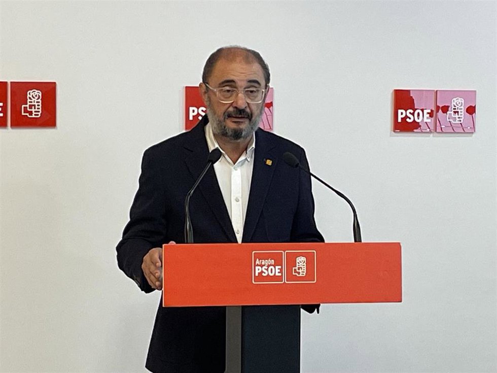 El secretario general del PSOE aragonés, Javier Lambán