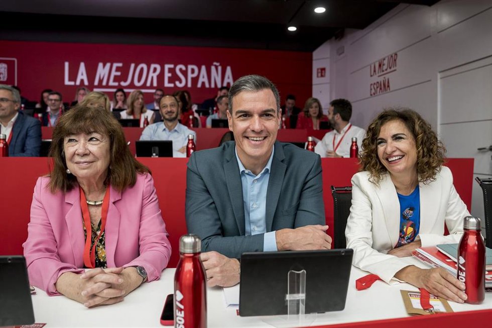 El secretario general del PSOE y presidente del Gobierno, Pedro Sánchez, la reunión del Comité Federal, en la sede del partido, a 10 de junio de 2023, en Madrid (España). Durante este comité, se han aprobado las listas, el programa electoral y las cuent