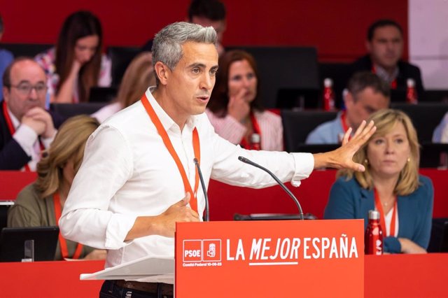 Intervención de Pablo Zuloaga durante el Comité Federal del PSOE