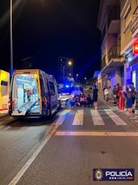Buscan al conductor de una motocicleta que se dio a la fuga tras un atropello en Motril (Granada)