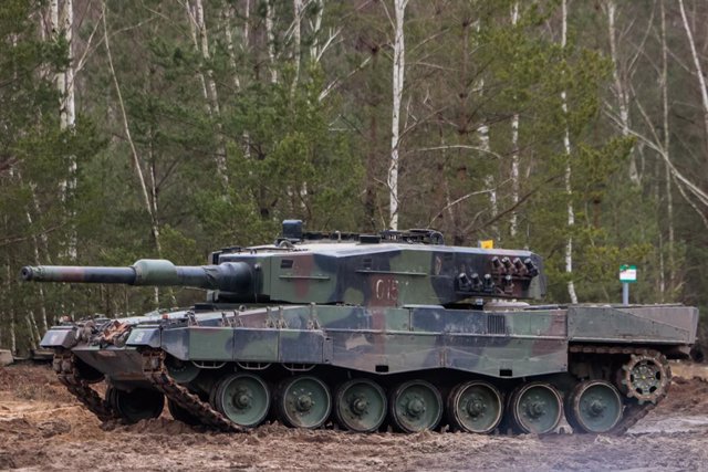 Archivo - February 13, 2023, Wroclaw, Wroclaw, Poland: Training of Ukrainian Leopard tank crews took place at the training ground in Swietoszów. The training was attended by the President of Poland Andrzej Duda and the Minister of National Defense Mariusz