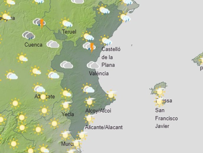 Predicción meteorológica para el domingo 11 de junio
