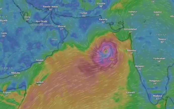Imagen del ciclón 'Biparjoy', próximo a Pakistán