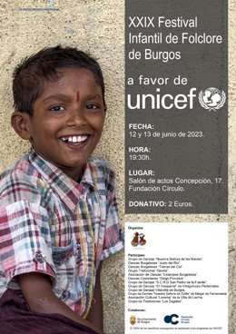 El Salón de Actos Círculo de Burgos acoge este lunes y martes el XXIX Festival de Folclore Infantil a favor de UNICEF