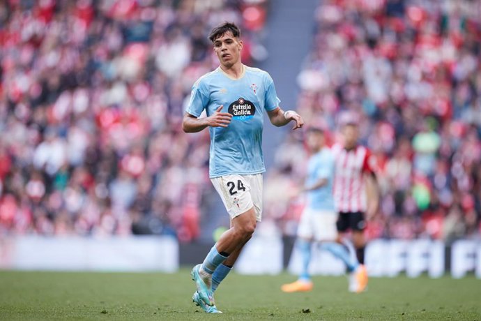 Gabri Veiga of RC Celta de Vigo looks on during the La Liga Santander match between Athletic Club and RC Celta de Vigo at San Mames on May 20, 2023, in Bilbao, Spain.