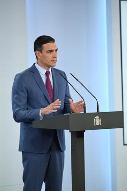 Archivo - El presidente del Gobierno, Pedro Sánchez, anuncia los cambios que incluye la nueva remodelación del Ejecutivo, en el Complejo de la Moncloa, a 10 de julio de 2021, en Madrid (España). El presidente del Gobierno, Pedro Sánchez, ha realizado ho
