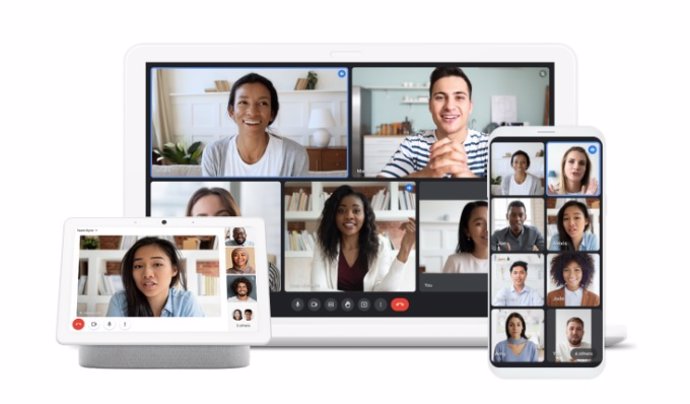 Videollamada con Google Meet en distintos dispositivos