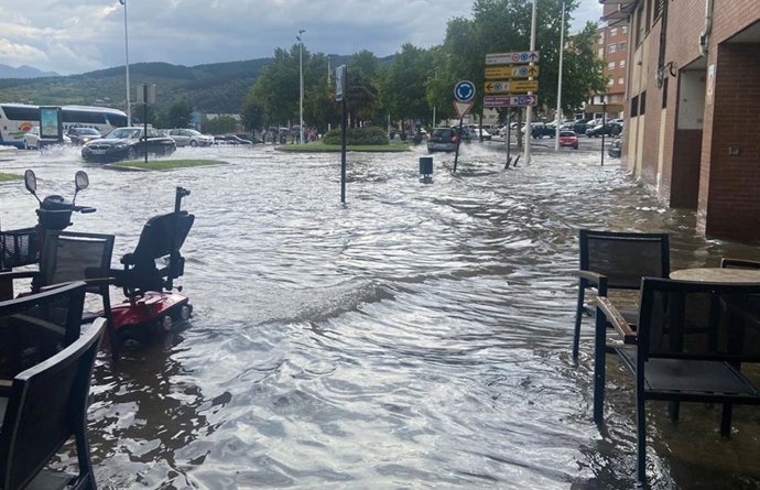 Inundaciones en Ponferrada este 11 de junio.
