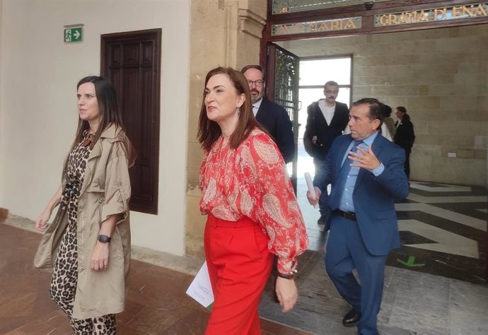 Barranco (centro), a su llegada al Palacio de Congresos de Córdoba.