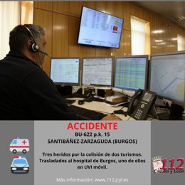 Gráfico elaborado por el 112 con datos del accidente en Santibáñez-Zarzaguda (Burgos)