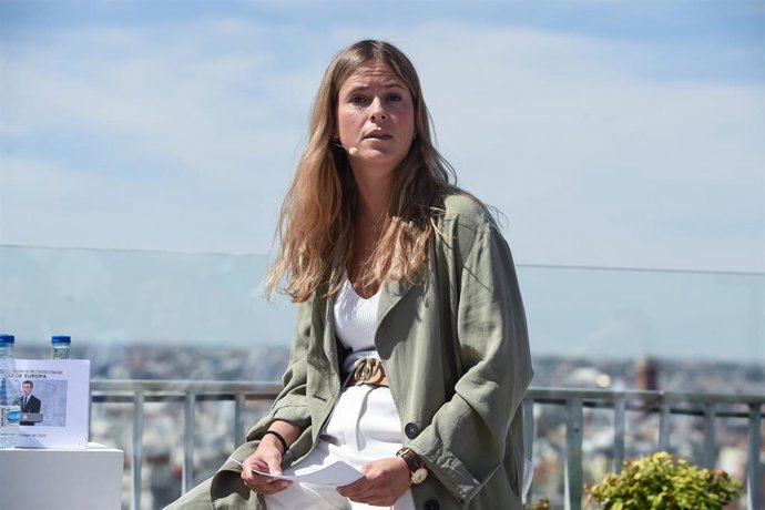 Archivo - La cabeza de lista al Congreso del PP por Bizkaia y presidenta de Nuevas Generaciones del PP, Beatriz Fanjul