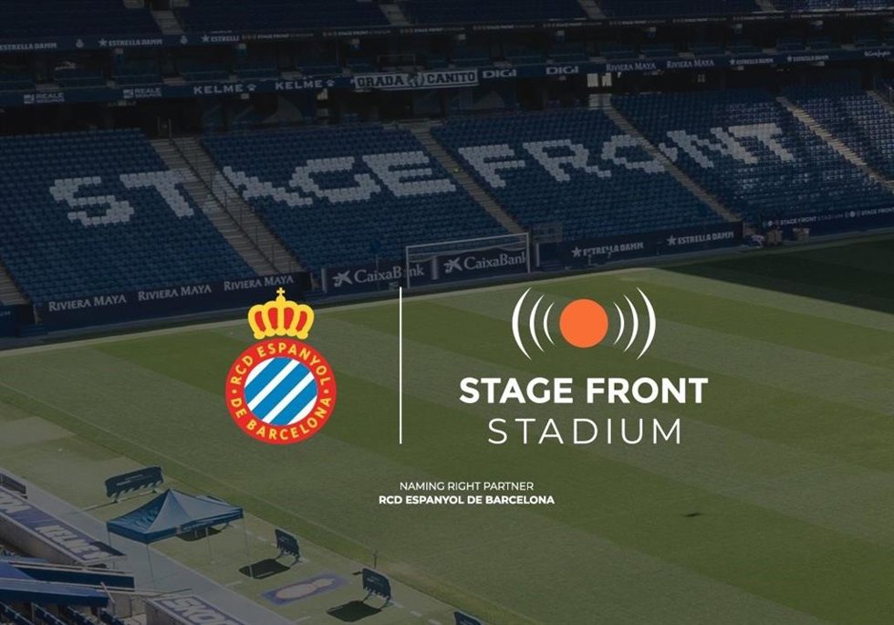 El RCD Espanyol ha llegado a un acuerdo con Stage Front, compañía con sede en Columbia (Maryland, Estados Unidos), para que el estadio tenga un 'Title Partner' y pase a llamarse a partir de ahora Stage Front Stadium