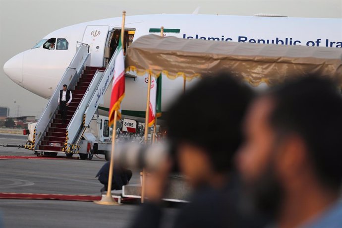 June 12, 2023, Tehran, Tehran, Iran: The airplane used for traveling Iranian President Ebrahim Raisi to Venezuela is pictured before leaving Tehran's Mehrabad airport.