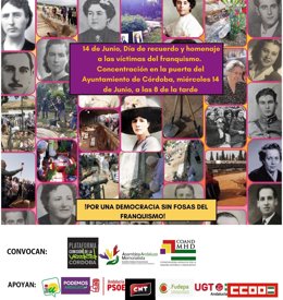 Cartel de la convocatoria en homenaje a las víctimas del golpe militar y la dictadura franquista.