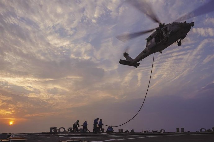 Archivo - Helicóptero de las FFAA estadounidenses en Oriente Próximo