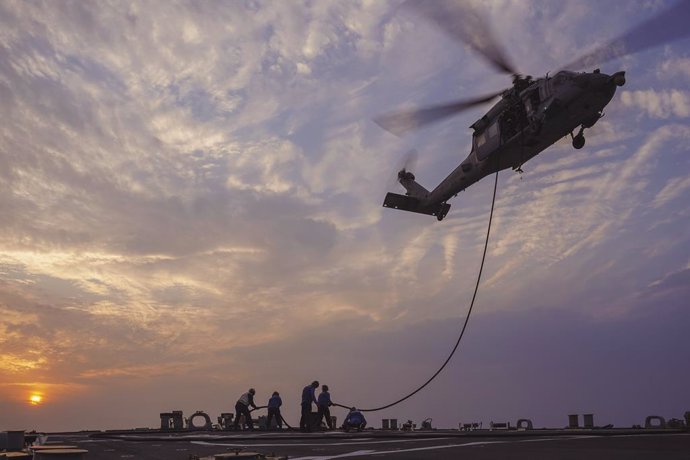 Archivo - Helicóptero de las FFAA estadounidenses en Oriente Próximo