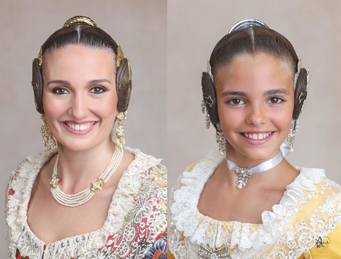 Archivo - Laura Mengo y Paula Nieto, falleras mayores de Valncia 2023