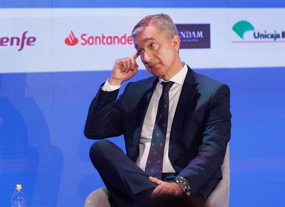El CEO de Ibercaja, Víctor Iglesias, interviene durante la segunda jornada de la celebración del 45 aniversario del diario económico Cinco Días, en el Teatro Real, a 13 de junio de 2023, en Madrid (España). La celebración se lleva a cabo durante tres