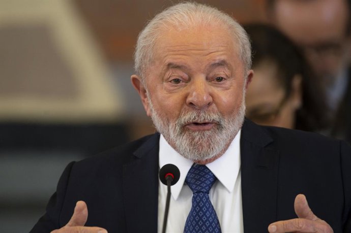 30 May 2023, Brazil, Brasilia: President of Brazil Luiz Inacio Lula da Silva speaks at the South America Summit at Itamaraty Palace. Photo: Marcelo Camargo/Agencia Brazil/dpa - ACHTUNG: Nur zur redaktionellen Verwendung und nur mit vollstndiger Nennung