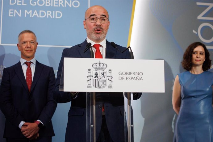 Archivo - El nuevo delegado del Gobierno en la Comunidad de Madrid, Francisco Martín, interviene durante la toma de posesión de su nuevo cargo, en la Delegación del Gobierno