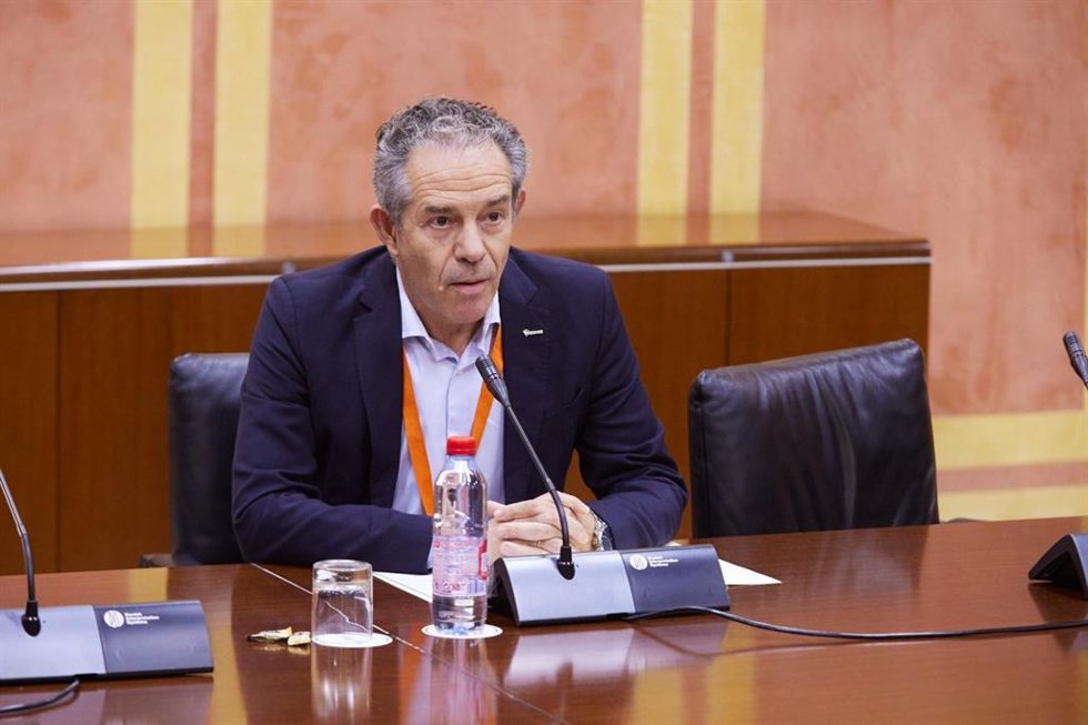 El gerente de la Asociación de Productores y Exportadores de la Fresa de Huelva (Freshuelva), Rafael Domínguez, en su comparecencia.